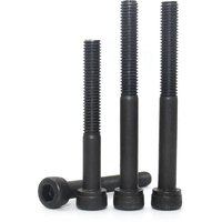 1/2/5pcs M3 M4 M5 M6 M8 M10 M12 Black Grade 12.9 Steel Lengthened Long Allen Hexagon Hex Socket Cap Head Screw Bolt Half Thread