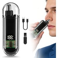Men's USB rechargeable nose and ear hair trimmer-small, portable, digital display design, suitable for home or business trip