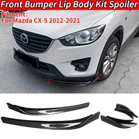 For Mazda CX-5 2012-2021 Car Front Corner Rear Wrap Angle Separator Bumper Trunk Lip Spoiler Body Kit ABS Carbon Fiber Look