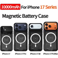 Étui de batterie magnétique 10000mAh pour iPhone 17 Air 17 Pro Max, étui de chargeur Portable, charge sans fil, housse de chargeur de batterie externe