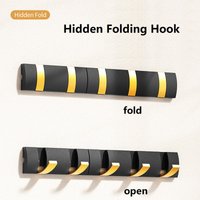 Invisible Wall Mounted Hook Self-adhesive Hook Wall Clothes Hanger Non Punching Hidden Hook Coat Robe Hook for Bathroom 1PCS
