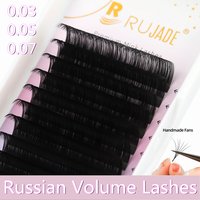 RUJADE 0.03 0.05 0.07 Russian Volume Eyelashes Extension Individual Handmade Lashes Fans Silk False Mink Eyelash Pinching Fans image 4