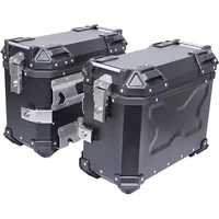 38L Motorcycle Aluminum Side Boxes with Key Lock - Waterproof Saddle Bags Rear Storage Trunk for Helmet Universal Fit Luggage