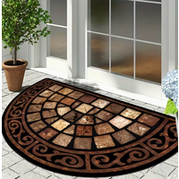 Retro Semi-circular Door Mat, Anti Slip and Suitable for Indoor and Outdoor Use Kitchen Terrace and Balcony Outdoor Door Mats