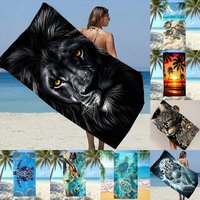 1pc Assorted Animal & Scenic Print Quick-Dry Beach Towels Perfect choice for beach vacation party gifts
