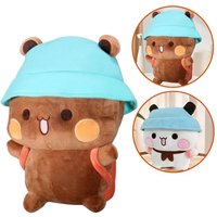 Cute One Two Baby Bubu White & Brown Giant Pandas Soft Kawaii Cartoon Bear Stuffed Toys, Couple's Plush Pillows Birthday Gift