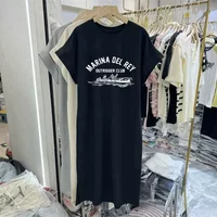 2026 New Style Short-Sleeved T-Shirt Dress - Women's Korean Style Loose-Fitting Casual Large Size Long Dress for Summer