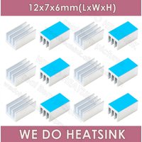 WE DO HEATSINK 12x7x6mm Without or With Thermal Pad Small MOS Mini Aluminum Silver Heatsink Cooler
