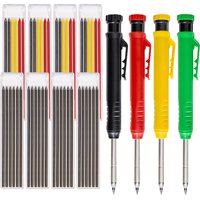 12pcs 2.8mm Marking Mechanical Pencil Solid Carpenter Scriber Carpenter Scriber with Sharpener for Woodworking Drawing Stationer