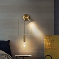 Applique Murale Nordique en Fer pour Décoration de Chambre à Coucher, Lumière Linéaire avec Spot de Lecture, Hôtel, Nik, Luxe, Moderne