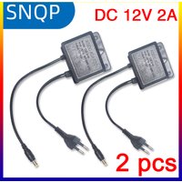 2pcs DC12V 2A EU Plug Power Adapter Waterproof Black For CCTV Security Surveillance AHD Camera Charger NVR DVR Input AC100V-240V
