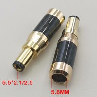 1pcs Gold Plated DC 5.5*2.1/2.5mm Charging Plug DIY Solder Wire DC 10A High Current 5.5x2.5 5.5x2.1 DC Power Male Jack Connector