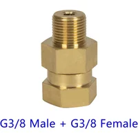 High Pressure Washer Swivel Adapter 3/8" Car Washer Brass Rotating Connector Swivel Coupling G3/8 Male + G3/8 Female
