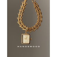 Gold Watch with Triangular Wheat Ear Dial Creative Pendant Design High-Quality Fashion Luxury Premium Ladies' Watch Gift