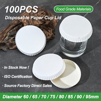 100PCs Disposable Glass Cup Paper Lid Drinking Coffee Tea Cup Paper Cover For Hotel Cafe Restaurant