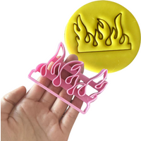Cake Tool 3inch Flame Burning Fire Plastic Fondant Cutter Mold Stamp Decorating