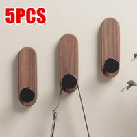 Self Adhesive Wood Wall Hooks Towel Key Holder Bathroom Door Cloth Coat Robe Hanger Kitchen Hardware Rack Bag Hook Organizer