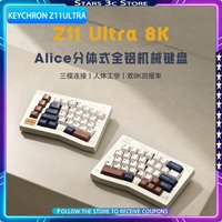 Keychron Z11 Ultra Split Mechanical Keyboard Wireless Tri Mode Dual 8K Aluminum Alloy Body Low Latency Gaming Keyboard Office