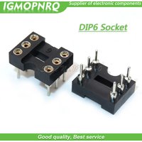 20pcs Round Hole 6 Pins 2.54MM DIP DIP6 DIP-6 IC Sockets Adaptor Solder Type IC Connector Integrated circuit socket