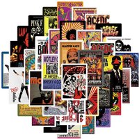 50PCS Retro Rock Punk Stickers Vintage Music Aesthetic Waterproof Decals for Laptop Guitar Helmet Luggage DIY Cool Stickers