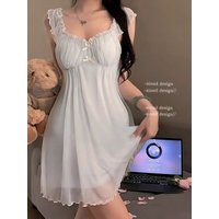 Sexy Dress Elegant Chaming For Women In Spring And Summer Thin Sleeveless Short Lace Sexy With Chest Cushion Sweet Princess DDJ8