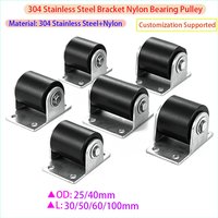 304 Stainless Steel Bracket Nylon Bearing Roller Sliding Door Guide Wheel Positioning Roller for Wooden Door