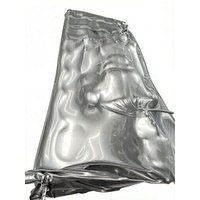 Silver Metallic Vacuum Bed Latex Suit Full Body Tight Handmade Rubber Sleepsack Cosplay