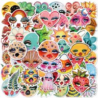 50Pcs Retro Y2K Stickers Funny Eyes Decals For Laptop Scrapbook Luggage Guitar Helmet DIY Aesthetic Stickers