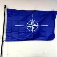 NATO Flag 90x150cm - Durable Polyester Banner for Indoor/Outdoor, All-Weather Resistant