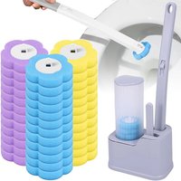 36pcs Disposable Toilet Brush Cleaning Kit Replacement Head Long Handle Toilet Cleaning Supplies Restroom Tool Accessories