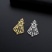 5pcs/Lot Our Lady Aparecida Charms Stainless Steel Pendant s for DIY Rosary Beads Necklace Bracelet