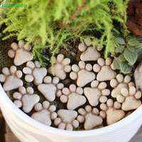 ☪20Pcs Outdoor Decorative Stones Cat Paw Stepping Stones For Garden Lawn Pathway And Bonsai Decor Cat Lover Holiday Souvenir
