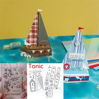 New Sail Away Boat Box Metal Cutting Dies Scrapbooking Make Paper Card Album DIY Cuts Craft Template Decoration Die 2026