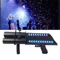 Paper Confetti Party Cannon Gun Stage Atmosphere Equipment Three Heads Electric Confetti Shooter Gun With Led For Disco Bar
