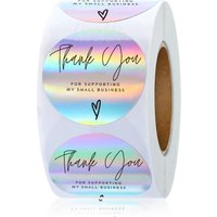 50-500pcs Rainbow Laser Thank You Stickers for Small Business Stickers Adhesive Labels for Boutiques Wrapping Supplies
