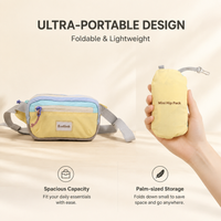 EcoSloth Nylon Water-repellent Foldable Waist Bag, Outdoor Sports and Leisure Bag, Men's and Women's Dopamine Chest Bag
