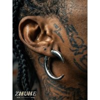 Punk Style C-Shape Copper Material Jewelry Accessories Hoop Earrings For Men Women Gothic Cool Piercing Ear Ornaments Streetwear