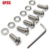6 PCS For Harley Touring Dyna Softail Sportster XL883 1200 Motorcycle Stainless Derby Cover Screw Bolt & Washers