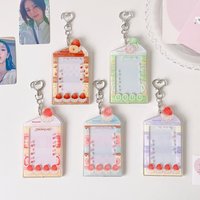 Y2K 3inch Glitter Photocard Holder Star Love Cartoon Case INS Campus Card Cover Portable Fruit Cartoon Photo Card Holder