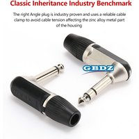 Neutrik's REAN jack 6.35 TS TRS 90 ° L-shaped Right Angle Plug Stereo / Mono 2 3 Pole 6.5 1/4 Microphone Guitar Audio NYS207 208