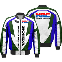 Honda Racing Team's same American Retro Jacket For Both Men And Women, Color Blocked Racing Jacket With Street Style, Perfect Fo