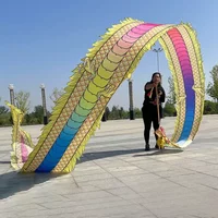 3D Leading 8/10/12m Square Fitness Dragon Dance Red Adult Chinese New Year Dragon Dance Ribbon Stage Performance Props