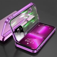 Double Sided HD Glass Metal Frame Case For iPhone 17 16 15 14 13 12 11 Pro Max Shockproof Lock Catch Cover Camera Lens Protectio