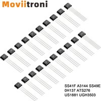 10pcs SS41F A3144 SS49E 0H137 ATS276 US1881 UGH3503 Hall Effect Sensor TO-92 Hall Element Sensor Motor 3 Pins for Arduino
