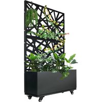 Hot-selling Aluminum Cutting Planter Box with Privacy Screen Trellis Wheels for Vine Planter Outdoor