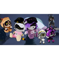Genuine Murder Drones 28cm Pajama Series Plush Stuffed Toy Anime Character Periphery Uzi Khan Room Decorations Collecting Gifts