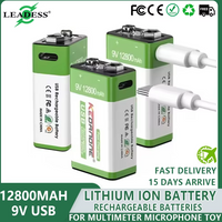 1-20pcs 9V Rechargeable Battery 12800mAh 9V Li-Ion Lithium Battery for Multimeter Microphone Toy Remote Control Electric Guitar