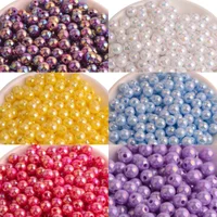 500G 6/8/10mm acrylic solid color AB colored rice beads Symphony beads Loose beads Handmade imitation pearls for craft