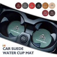 Car Coaster Cup Slot Pad Suede Anti-Slip Interior Water Cup Mat For Citroen C5 C1 C2 C6 C4L DS3 DS4 DS5 C-Elysee Grand Berlingo