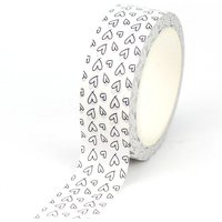 NEW 1PC 10M Decor White Hearts Washi Tape for Journaling Scrapbooking Stickers Adhesive Masking Tape Kawaii Stationary